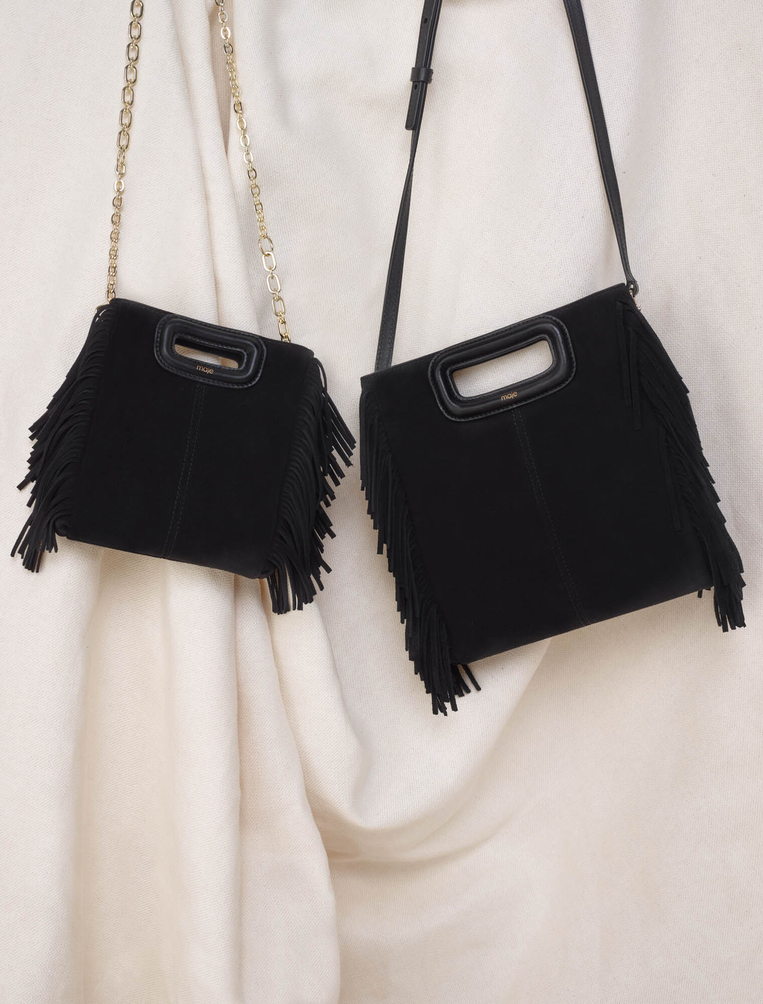 Sac M en cuir suède