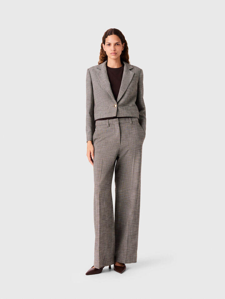 Pantalon de tailleur &agrave; carreaux