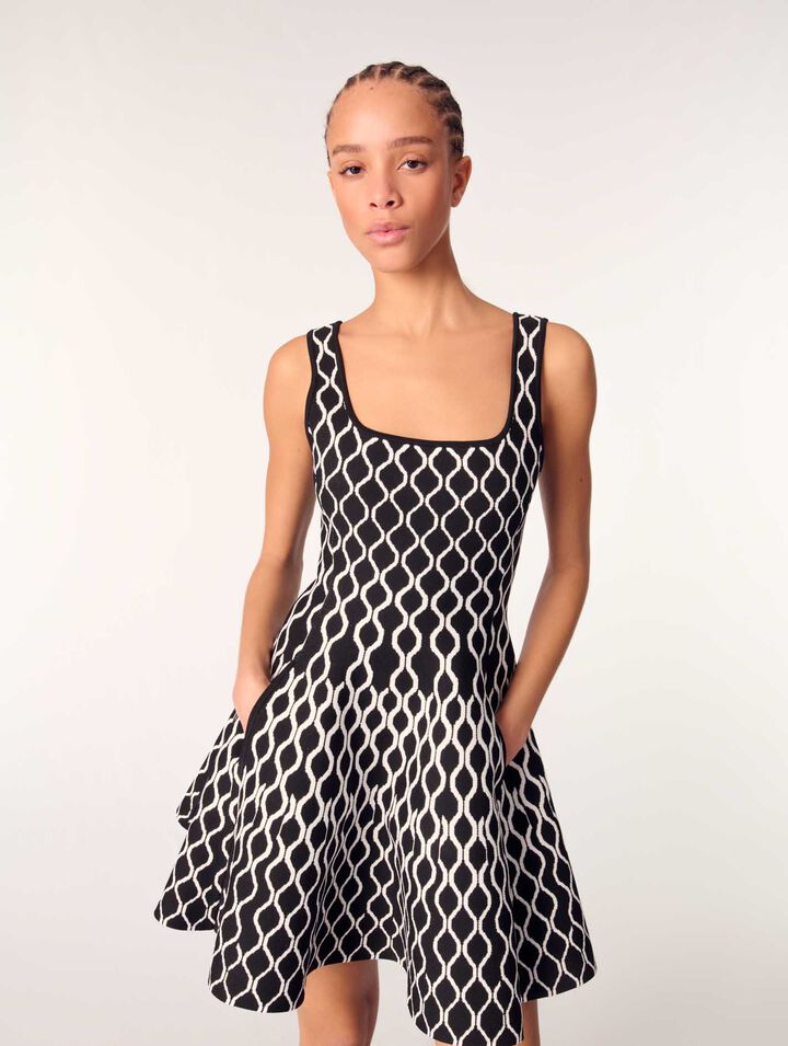 Short patterned knit dress