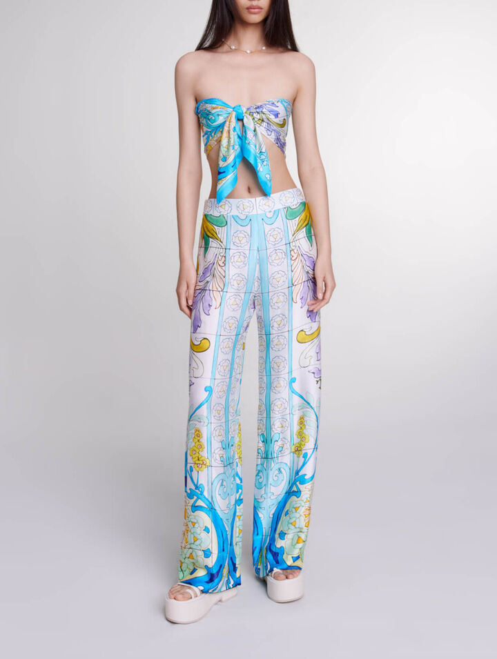 Pantalon satiné imprimé