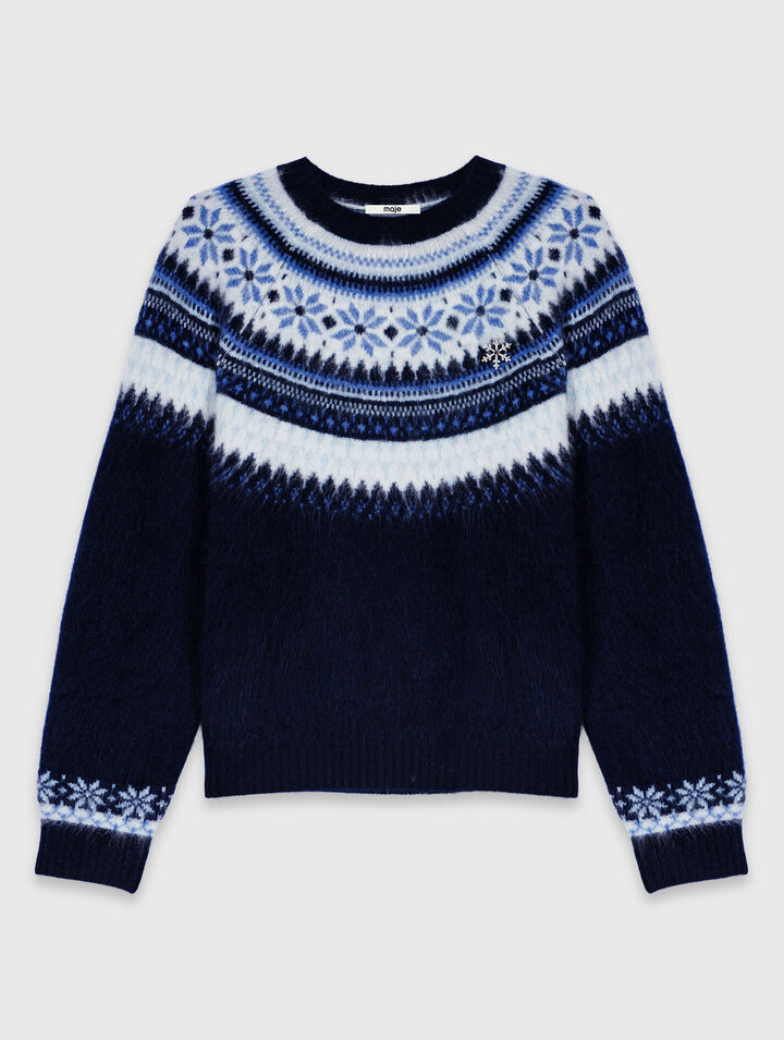 Jacquard knit sweater