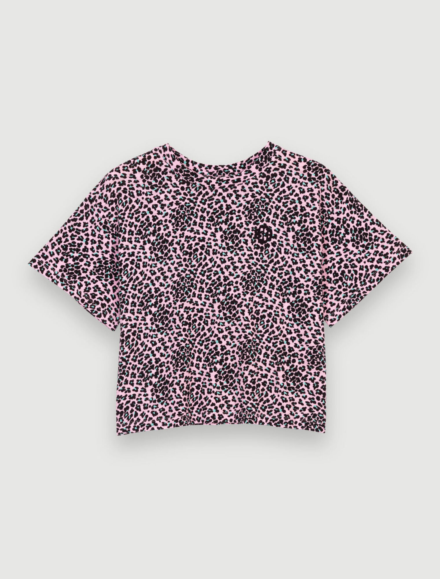 Leopard-print cotton T-shirt