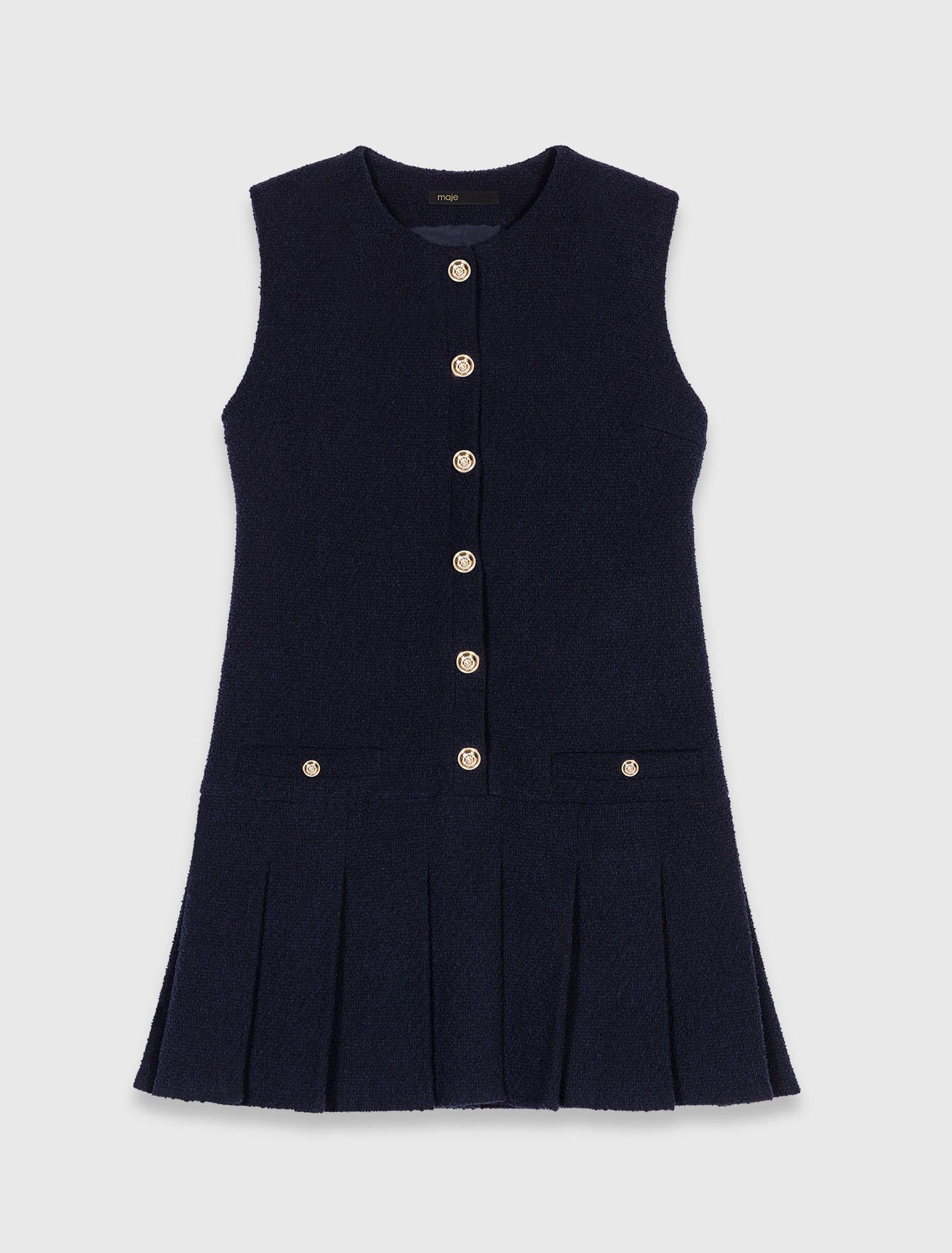 Robe courte en tweed et col amovible