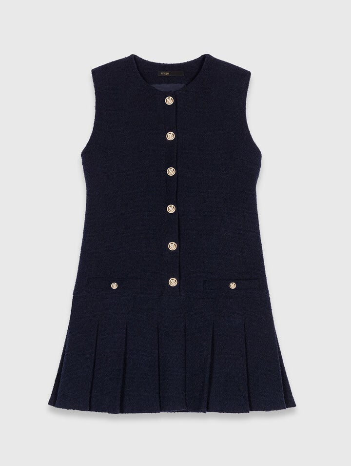Robe courte en tweed et col amovible