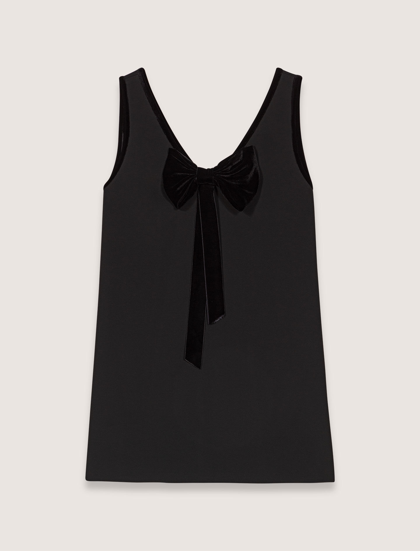 ❉❉まあこ ❉❉ petite robe noire Pinafore mini dress with velvet collar Black / Gray For