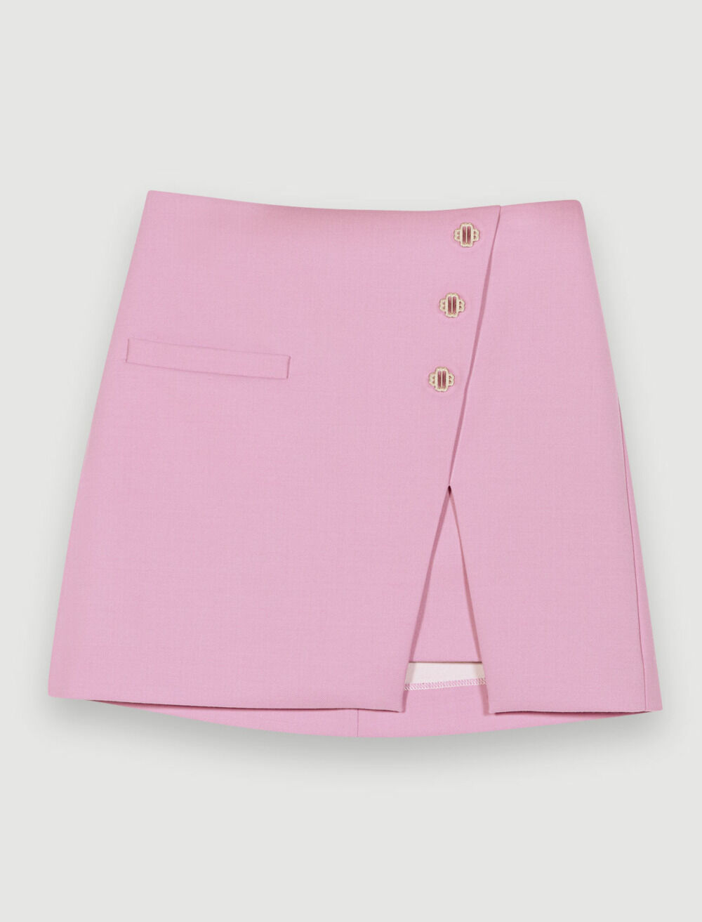 Short skirt with buttons Purple For Women | Maje