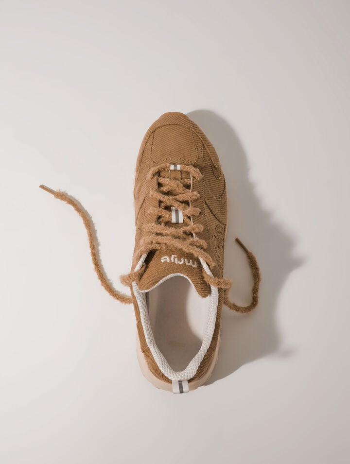 M Sneakers en velours côtelé