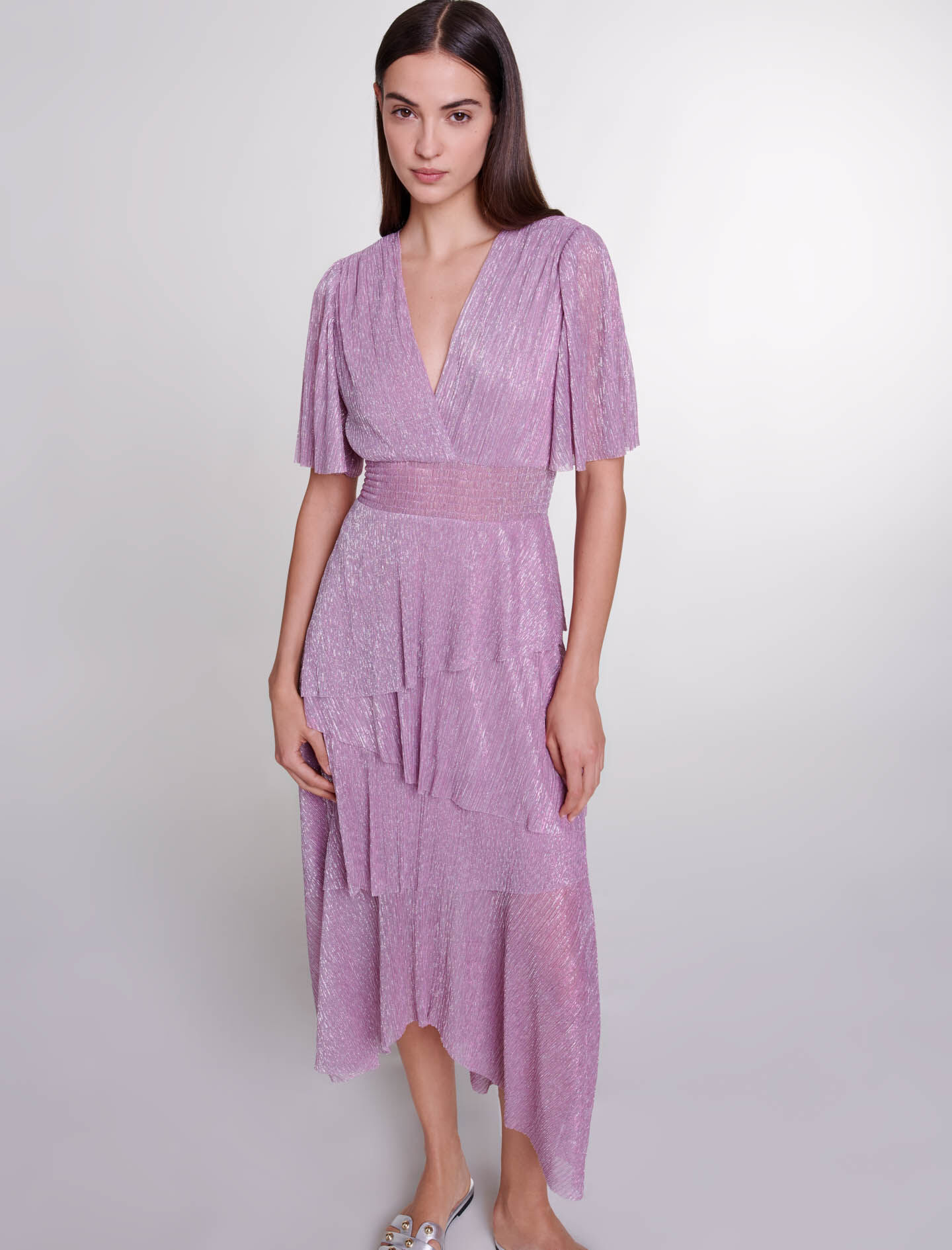 Robe longue à volants