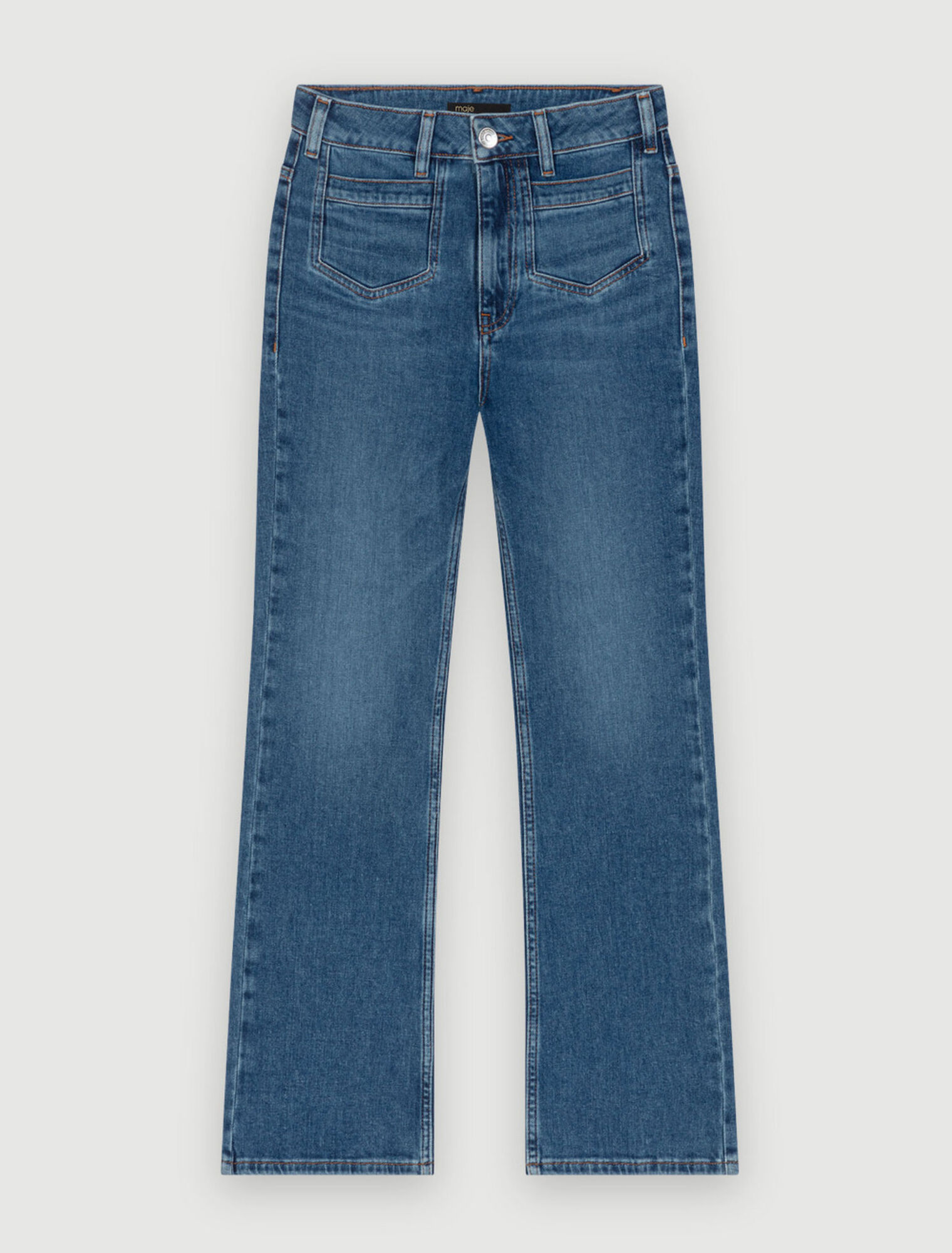 Faded denim jeans