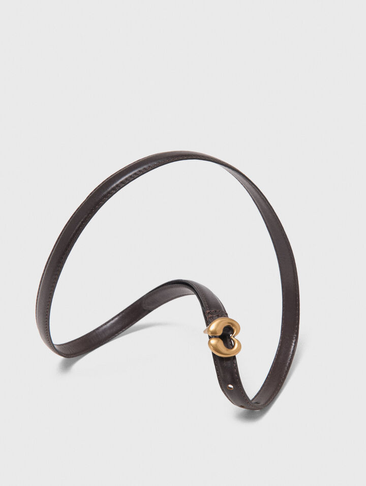 Slim leather belt