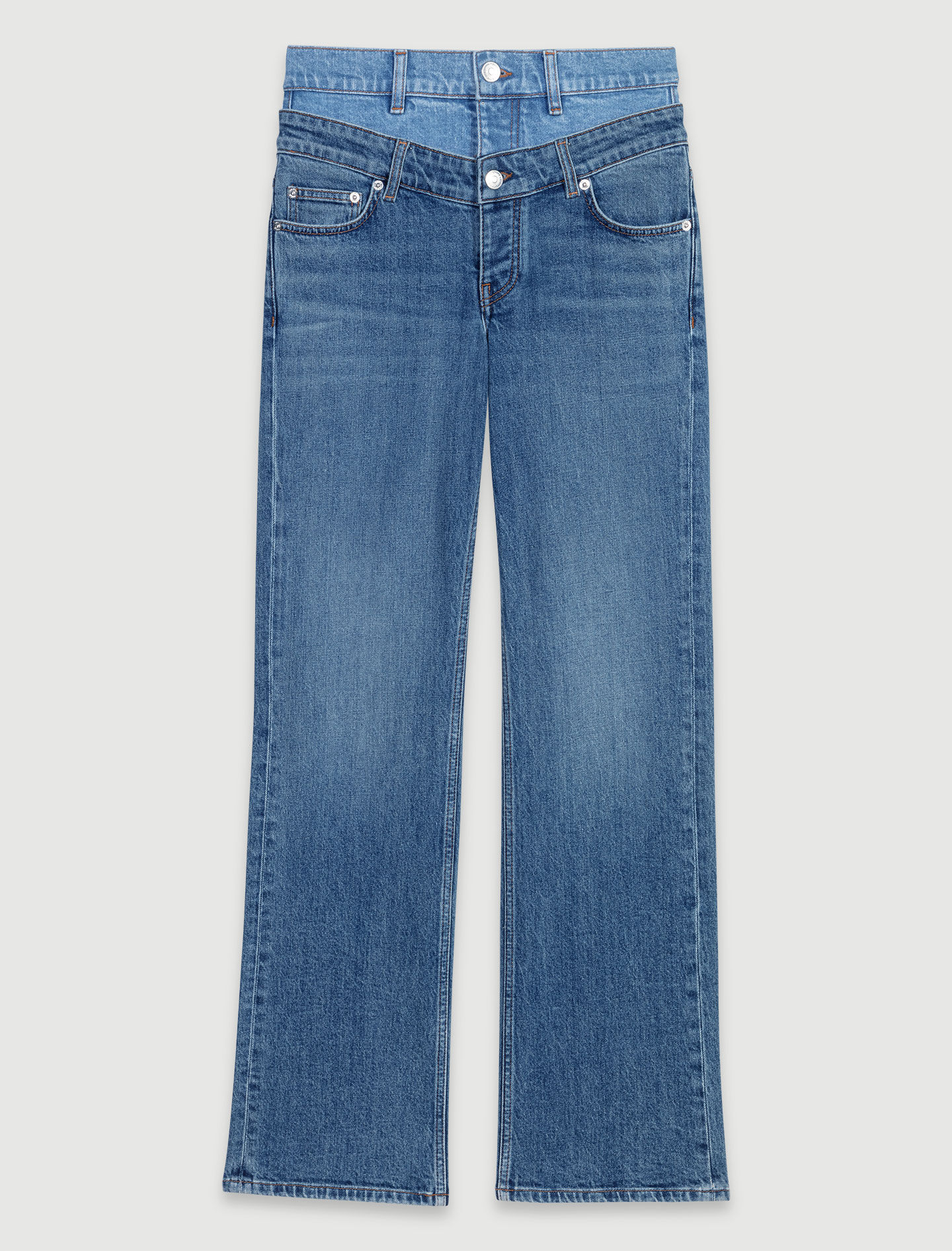 い*と様 MAZZ double waist lace denim Double waistband jeans