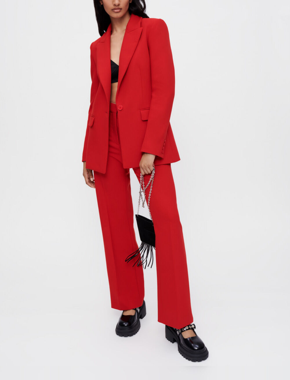Veste de tailleur rouge