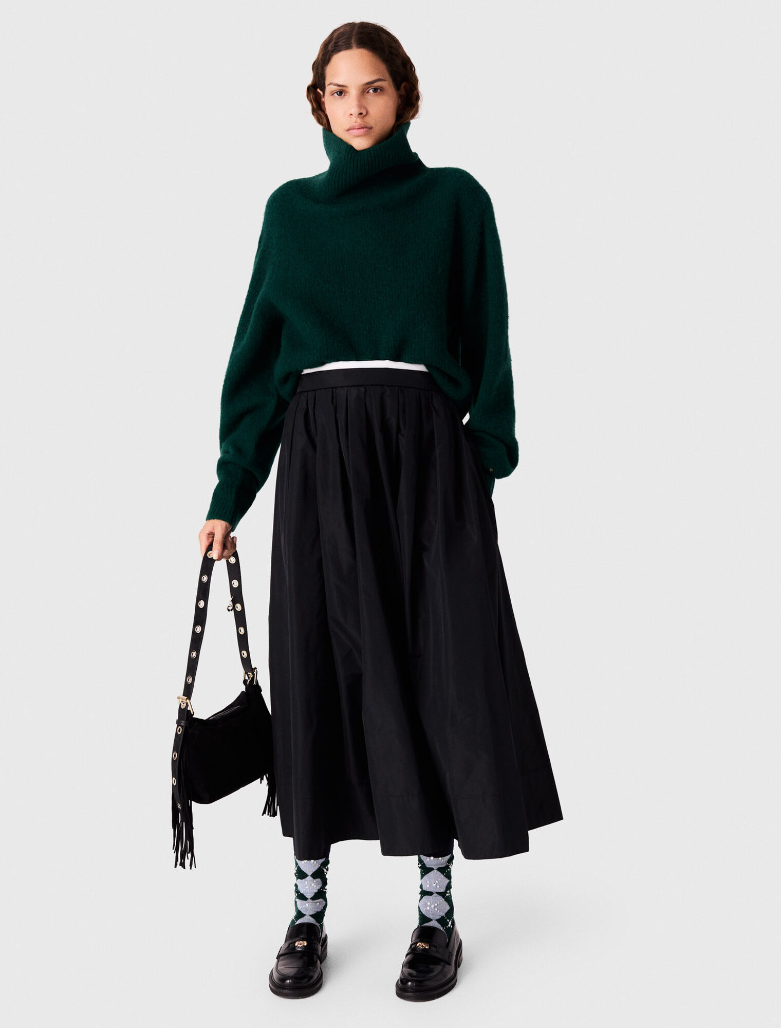 Jupe longue avec taille contrast&eacute;e