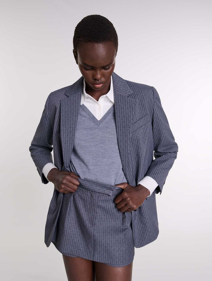 Veste de tailleur strassée