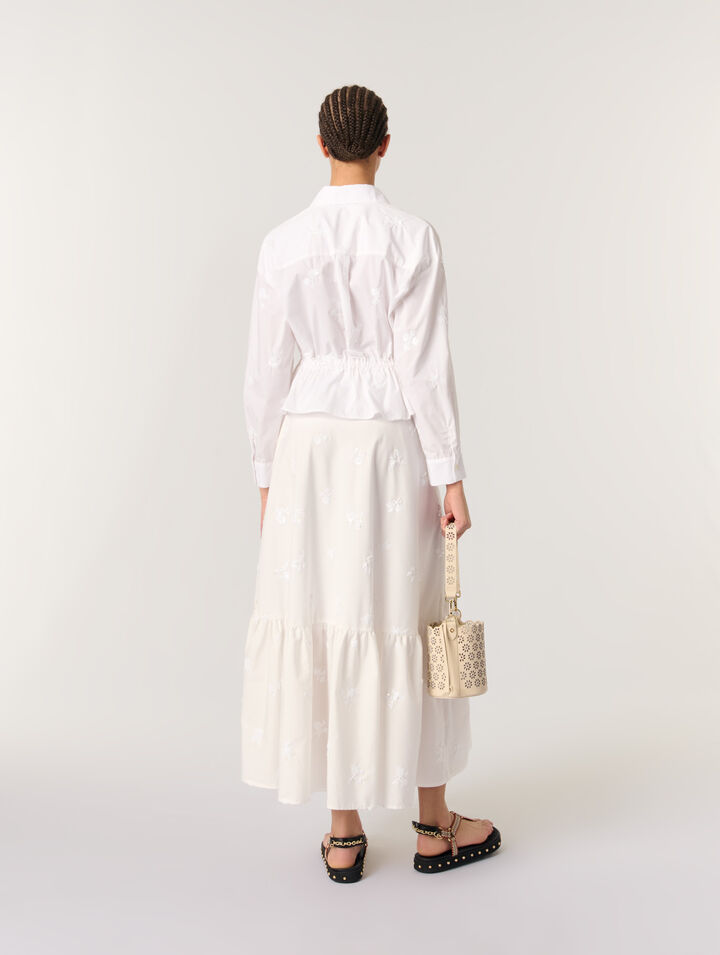 Chemise courte brodée