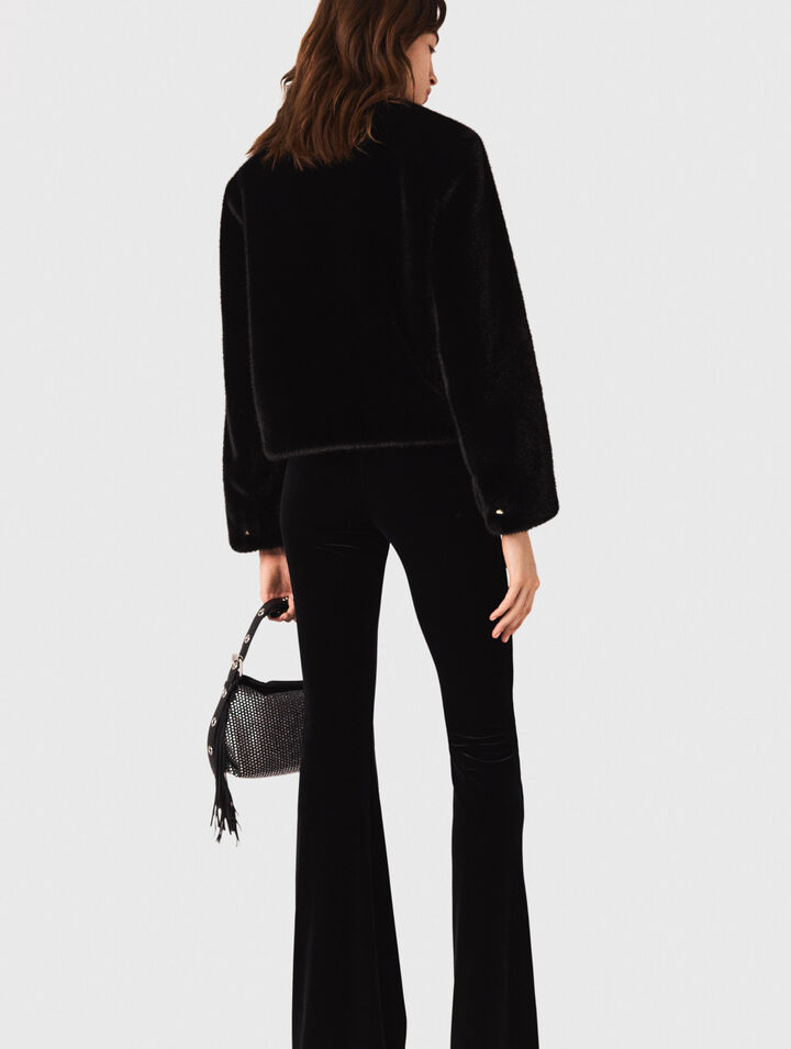 Stretch velour trousers