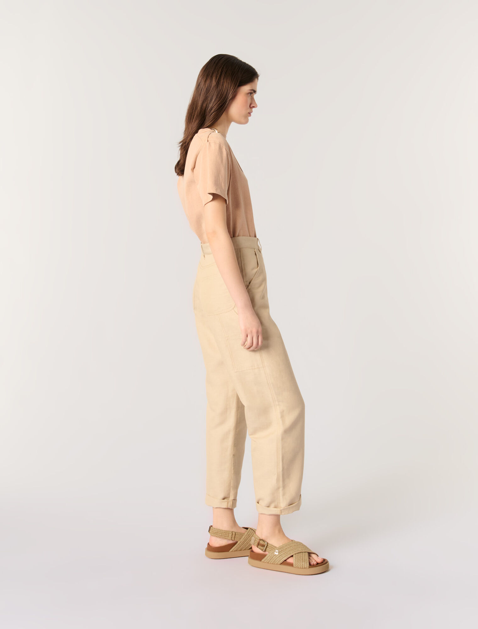 Sandales plates effet raphia