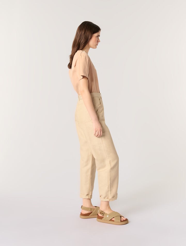 Raffia-effect flat sandals