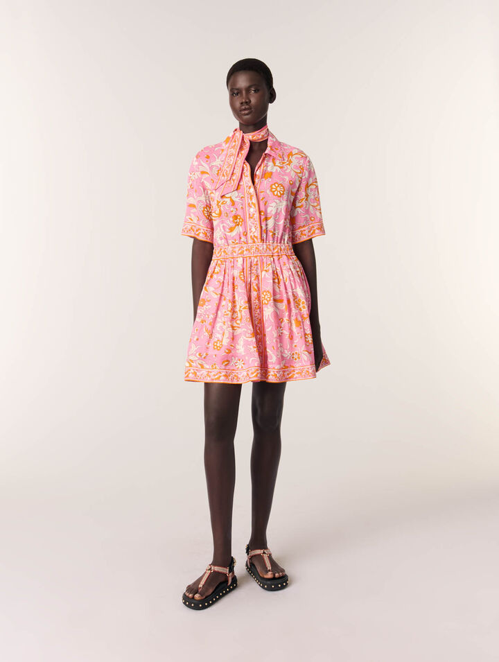 Robe courte fluide imprimée