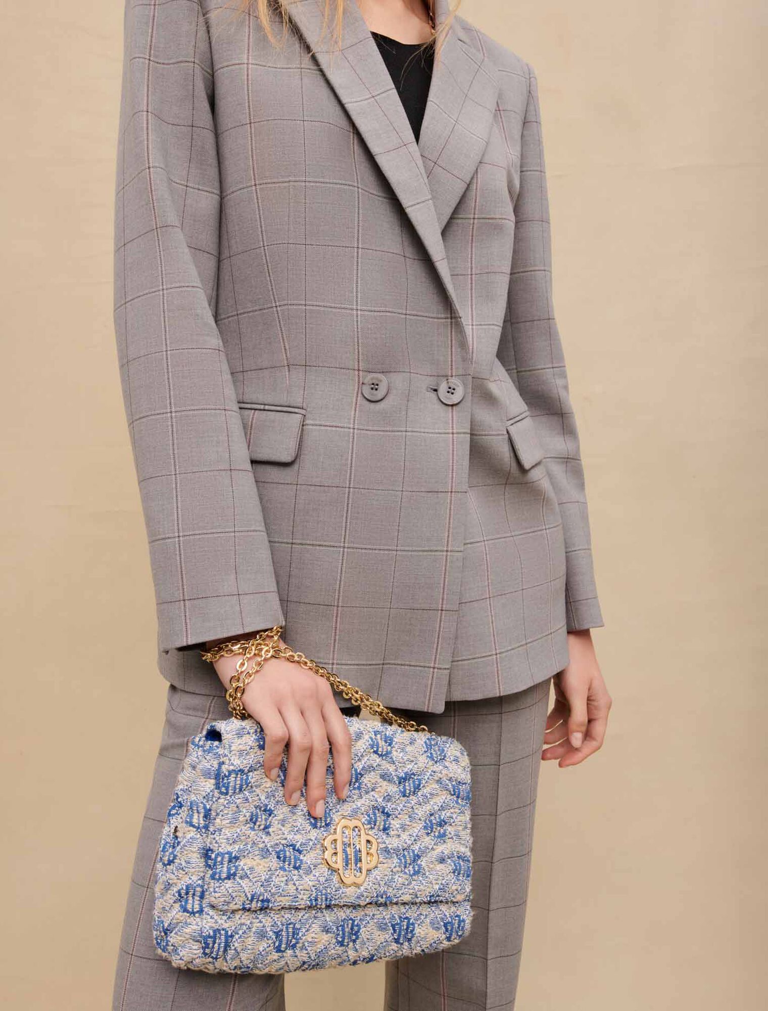 Sac en tweed brodé