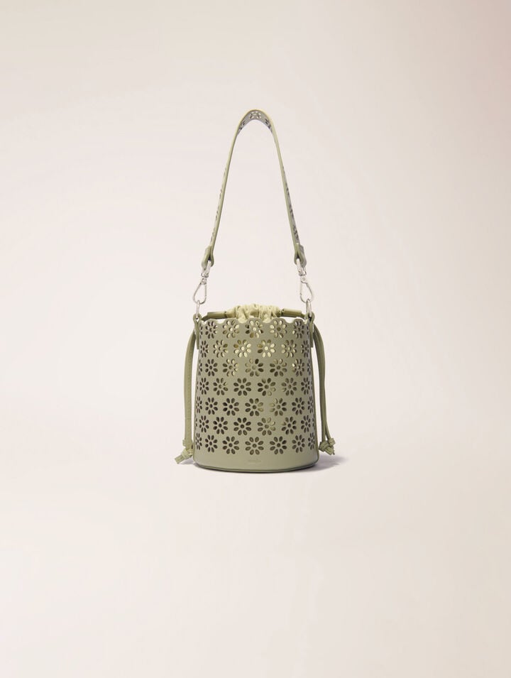 Sac seau en cuir perforé