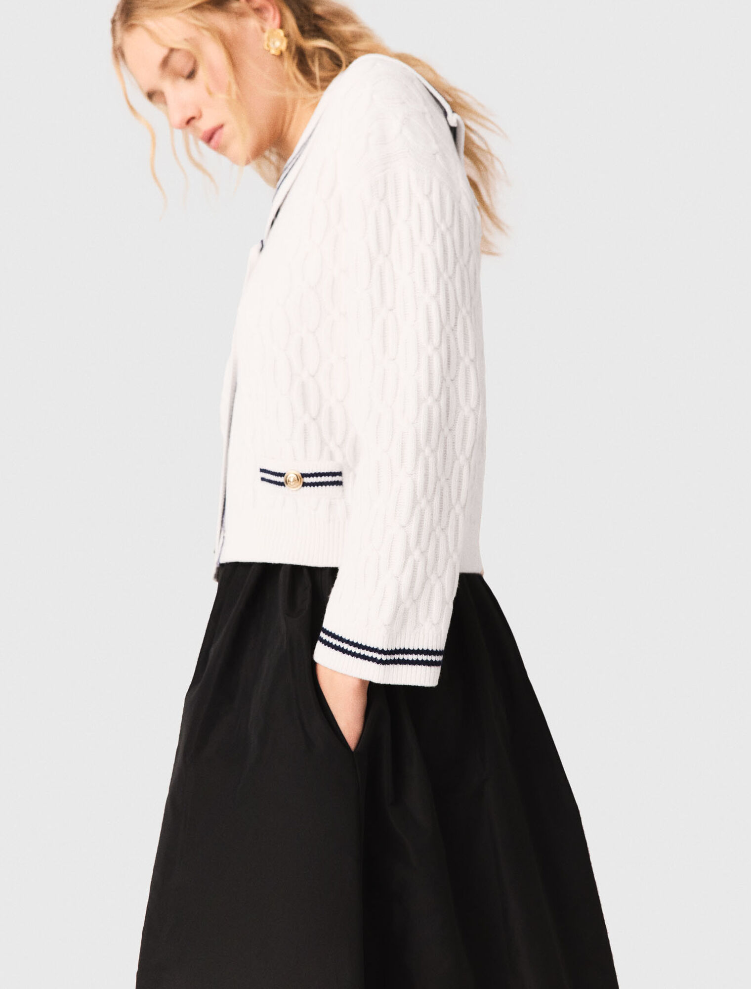 maxi skirt with contrast waistband