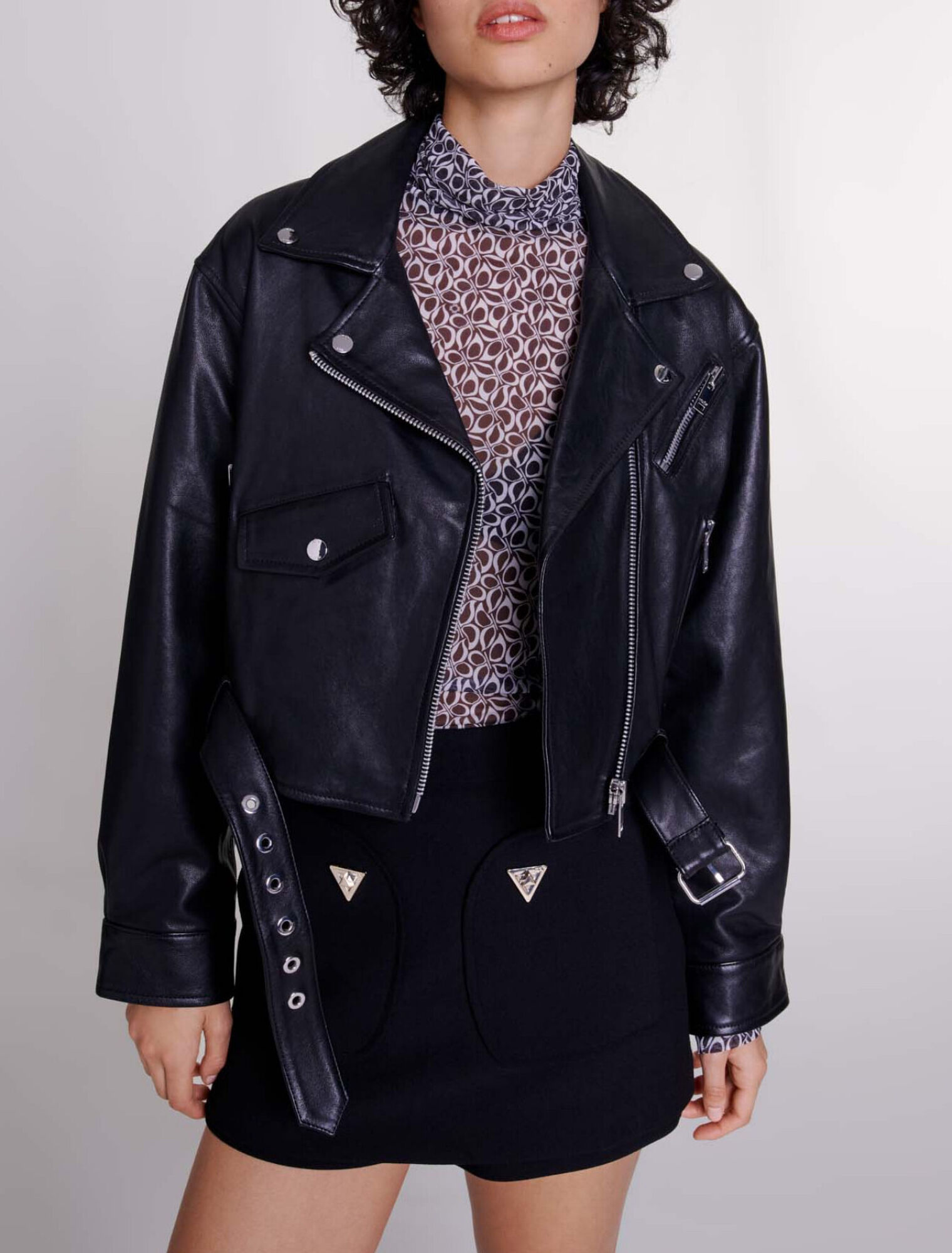 Veste courte en cuir