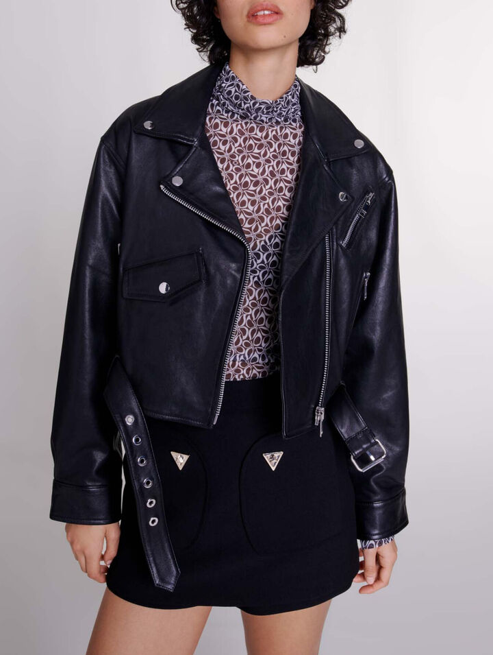 Veste courte en cuir