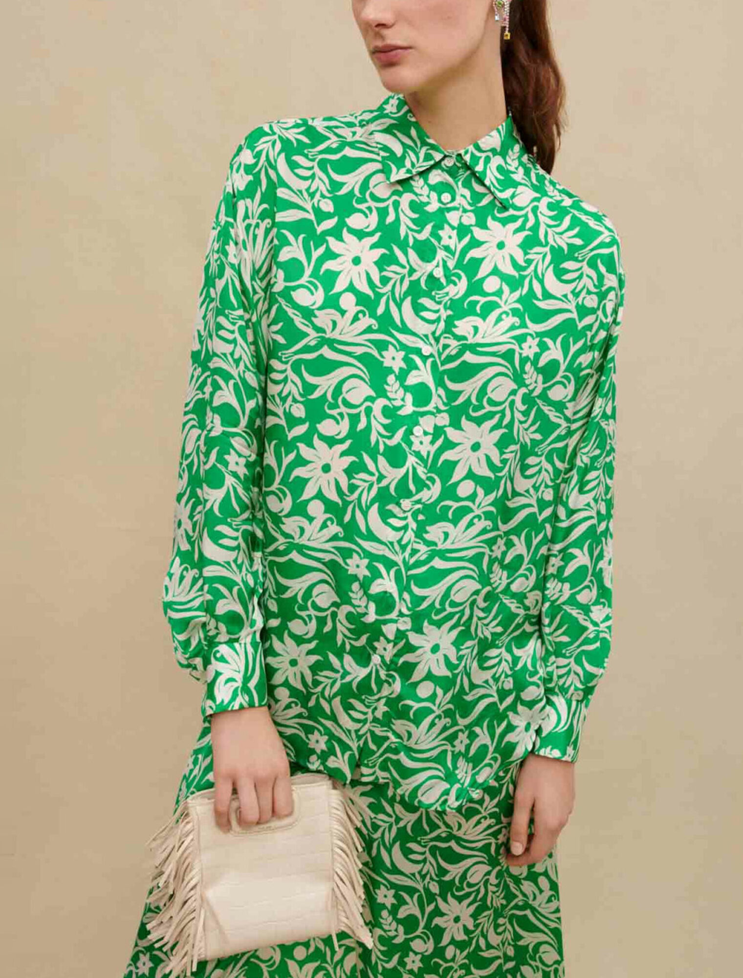 Chemise satinée imprimée