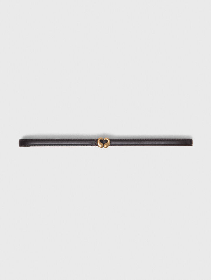 Slim leather belt