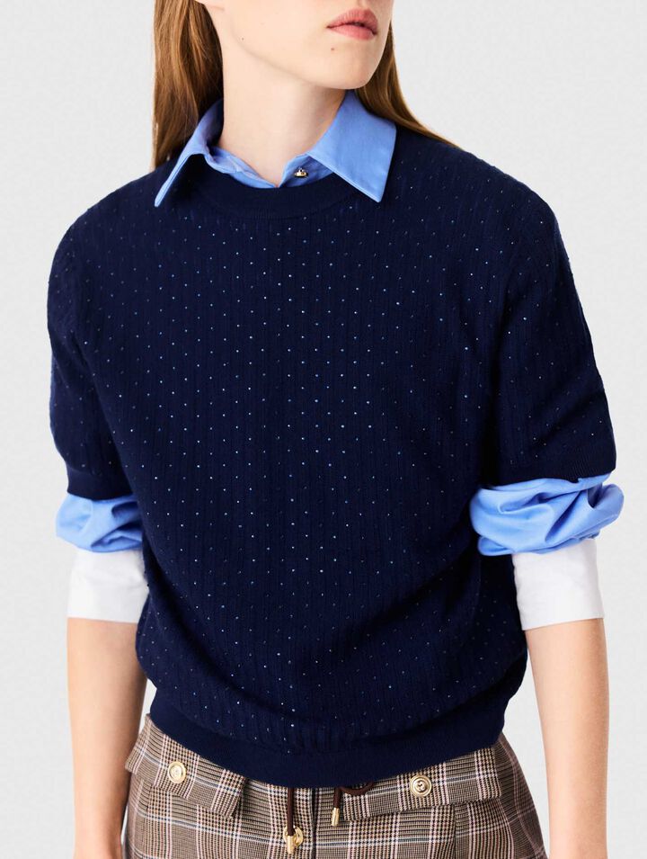 Tonal rhinestone sweater