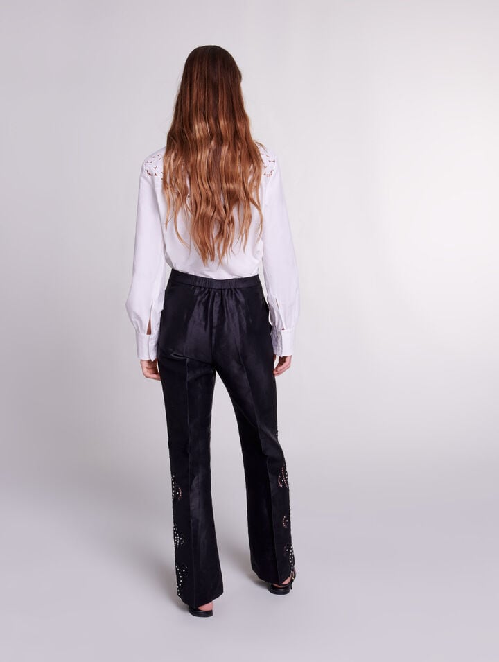 Pantalon évasé ajouré