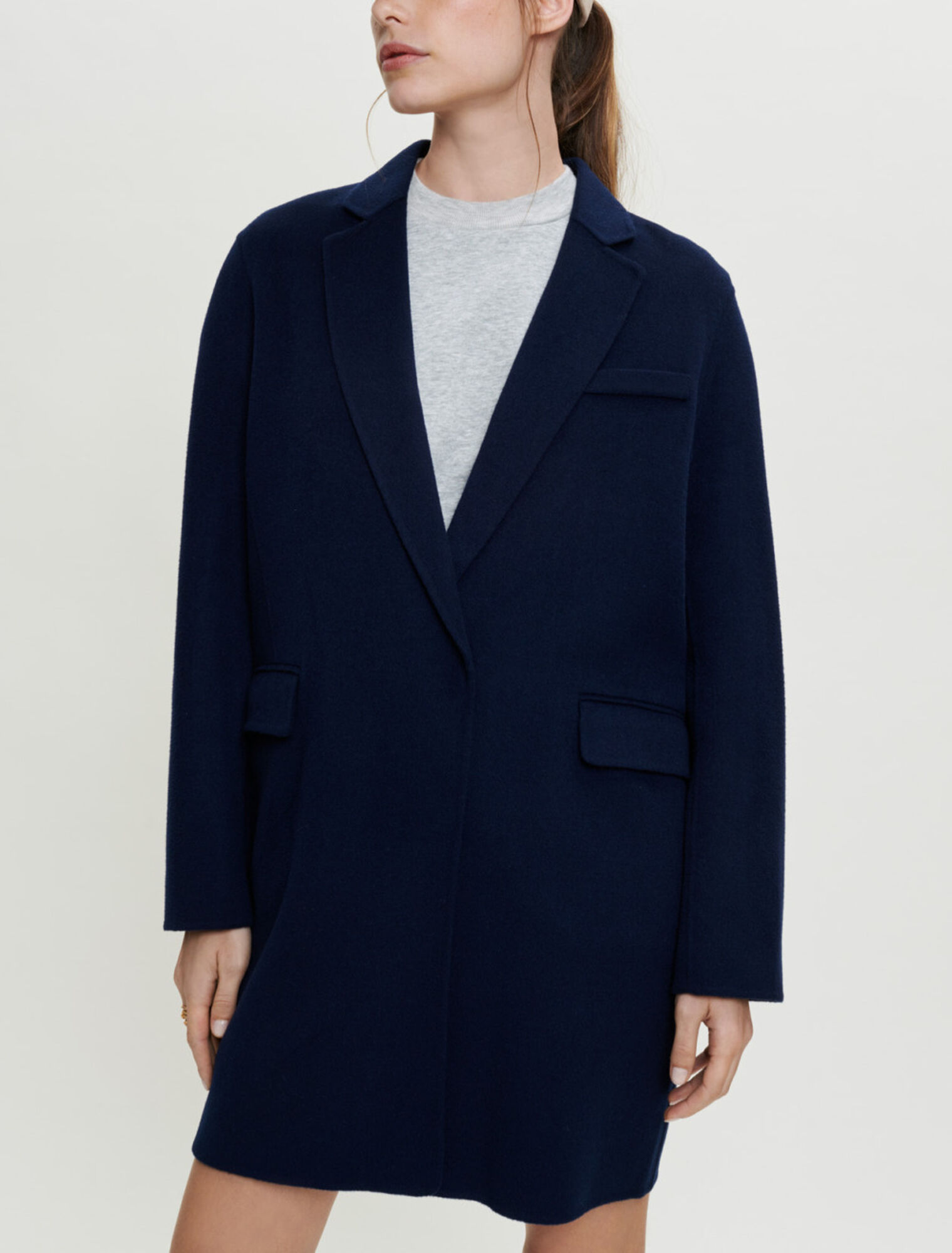 Manteau en double face façon veste