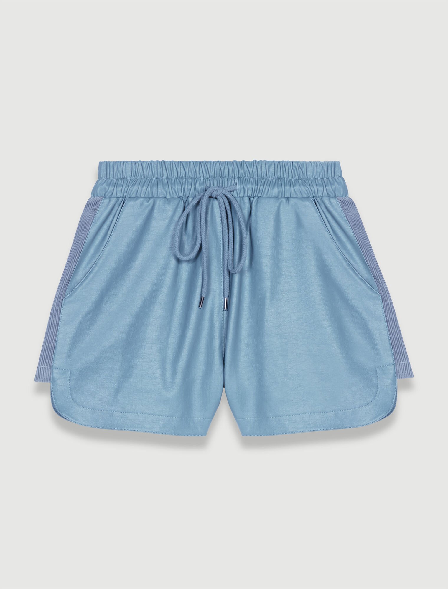 Leather-look shorts