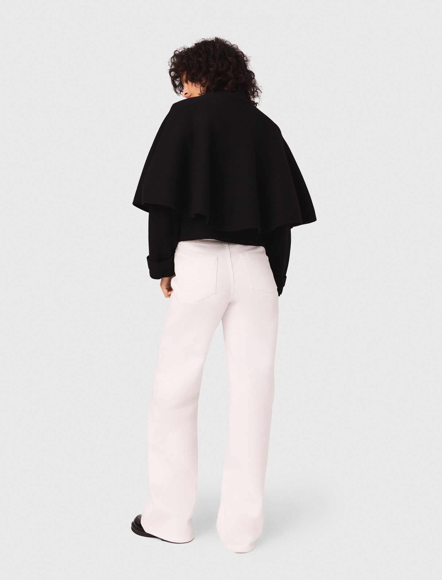 Cape-effect cardigan Black / Gray For Women | Maje