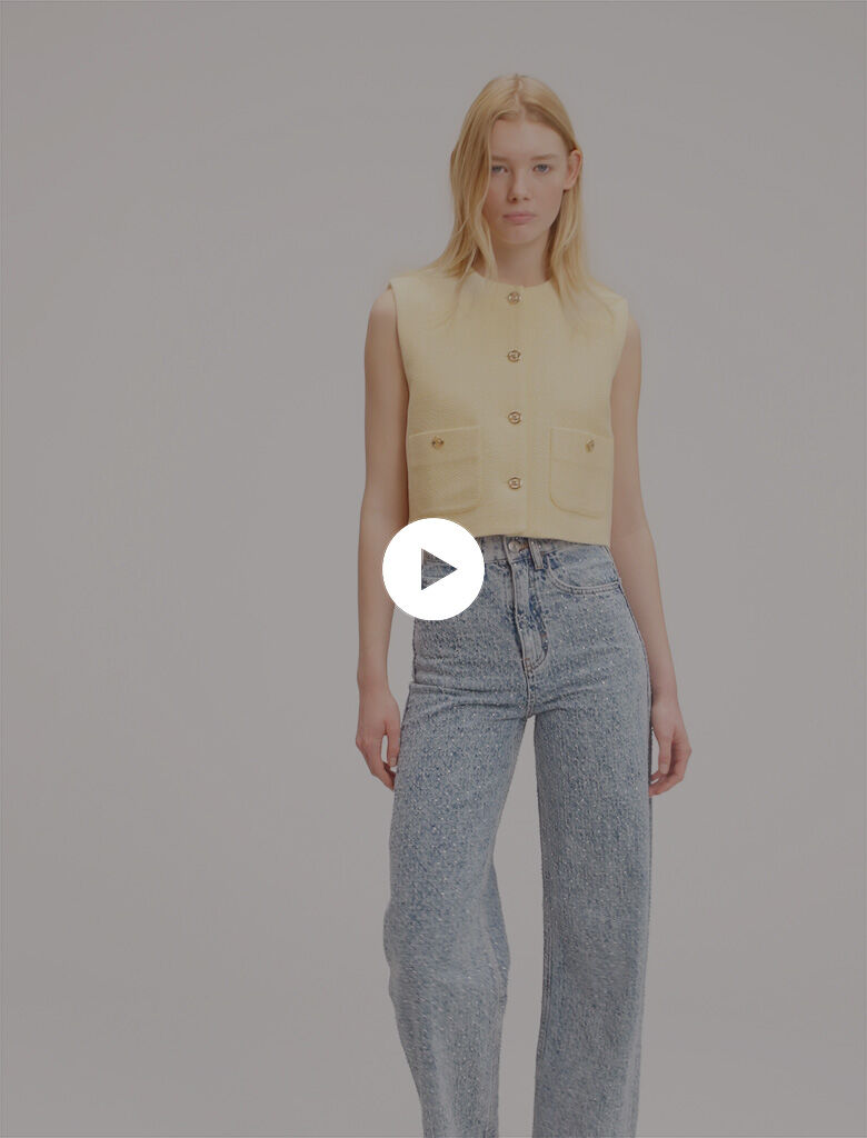 Rhinestone XL jeans Blue For Women | Maje Rhinestone XL jeans Blue For Women | Maje