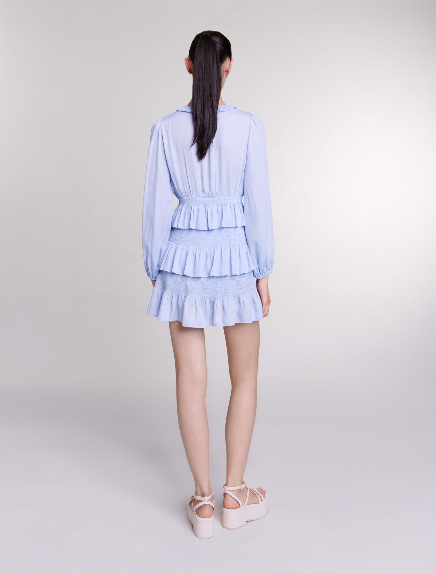 Robe à volants bleue