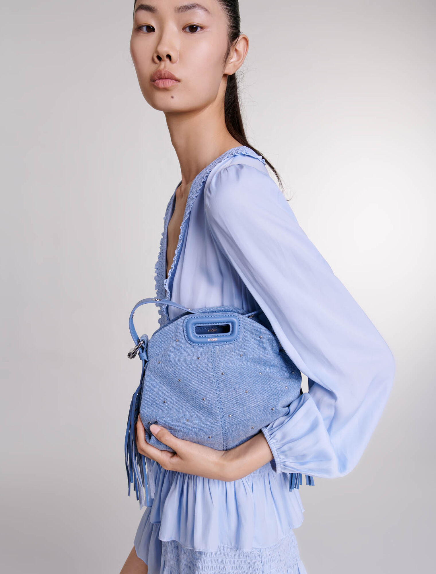 Robe à volants bleue