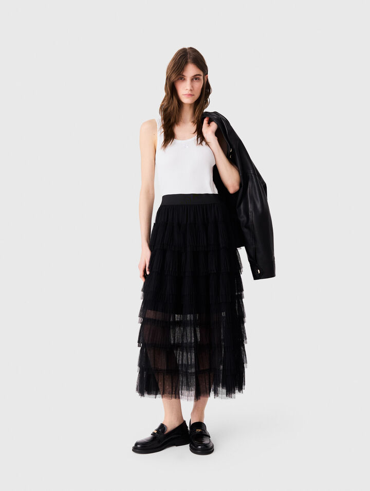 Jupe midi en tulle