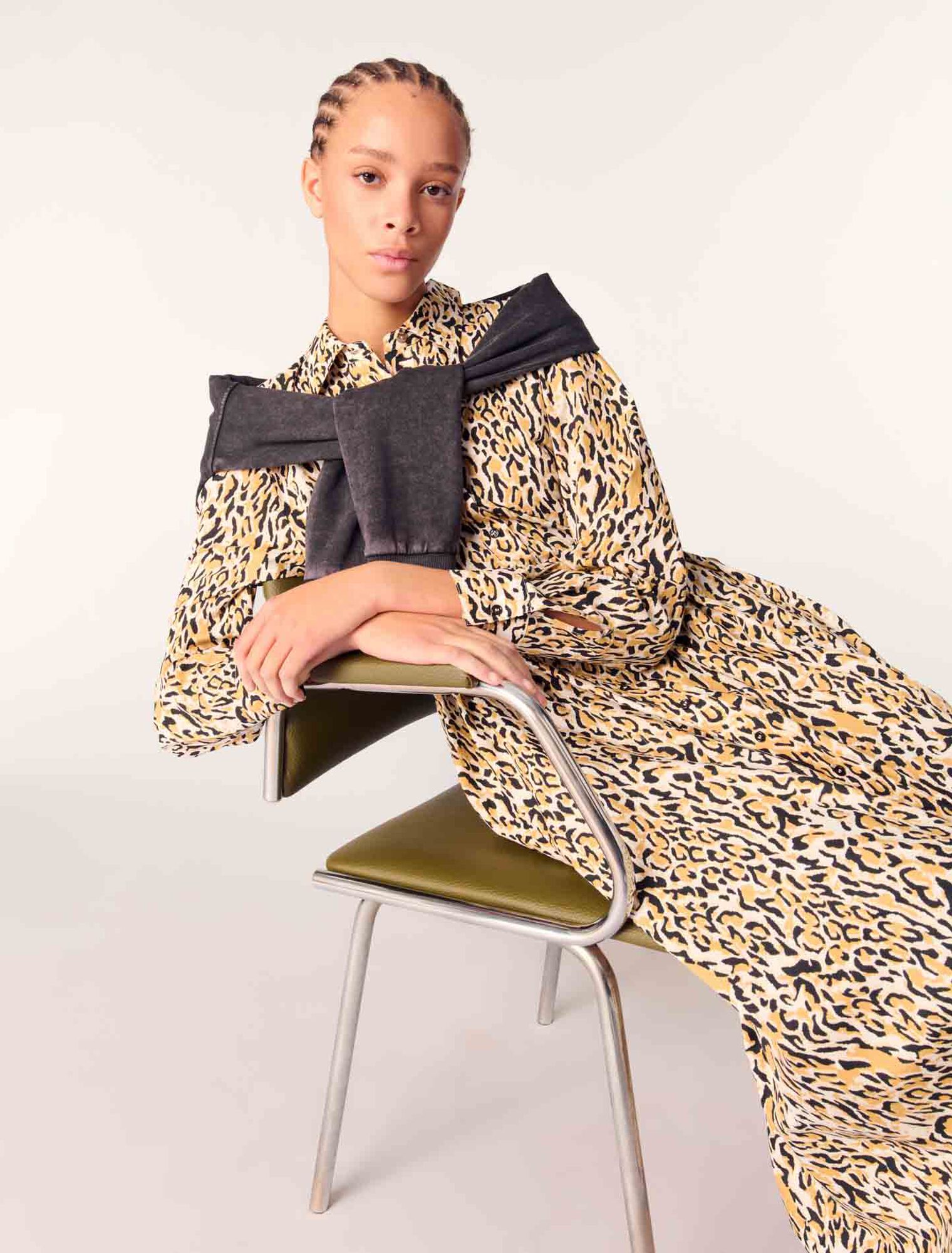 Robe midi imprimé léopard