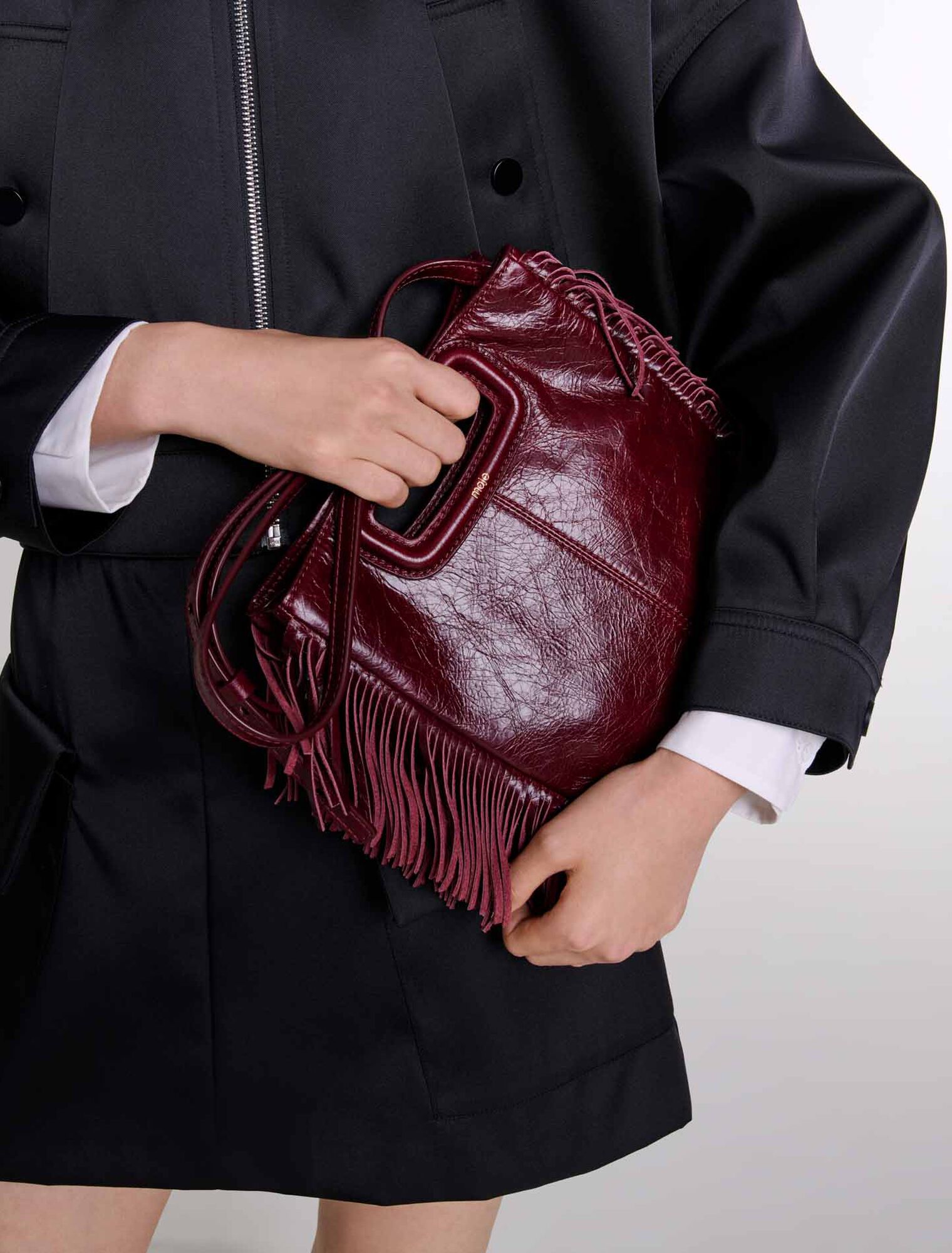 Sac M en cuir craquelé