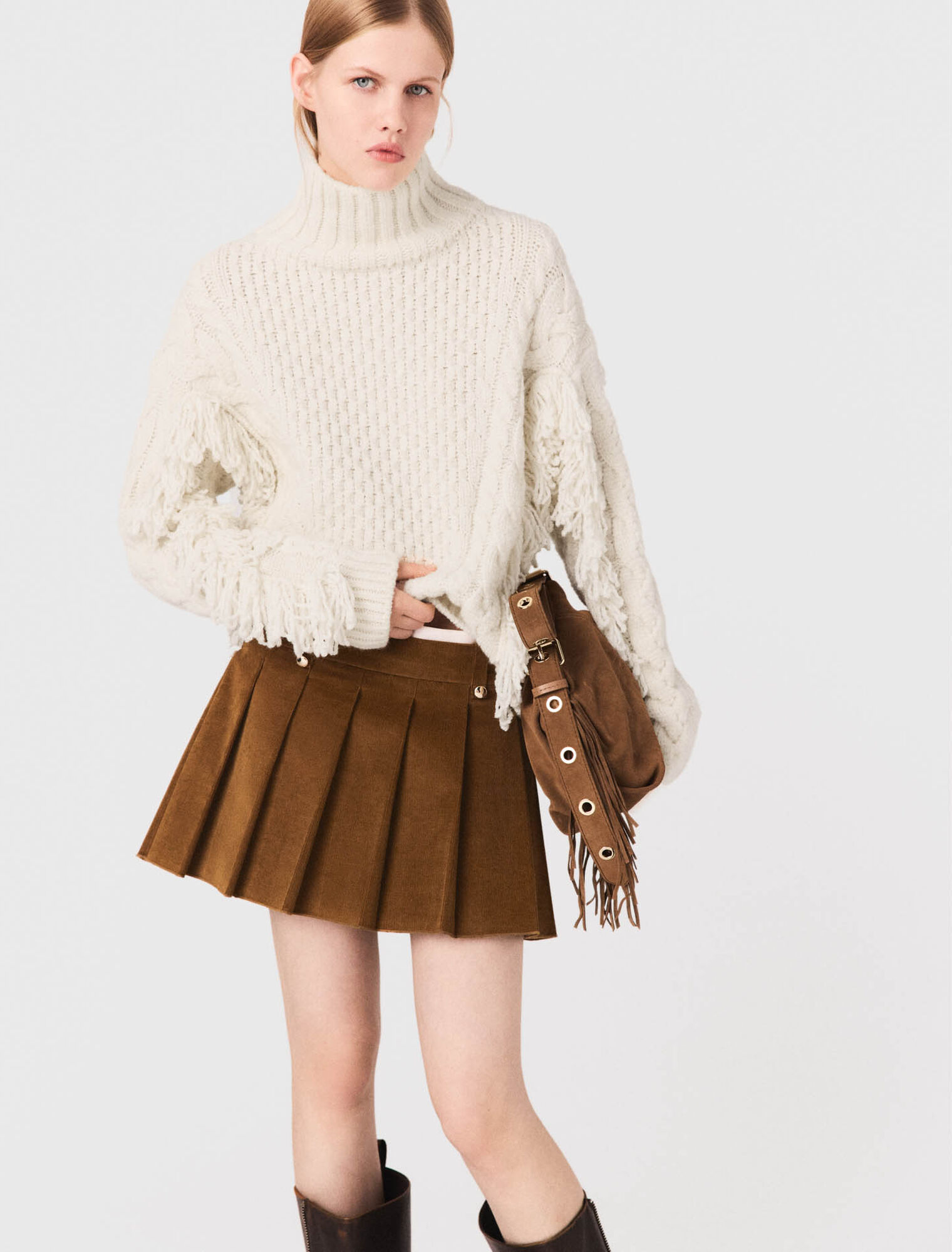 Pull en laine melangé avec franges