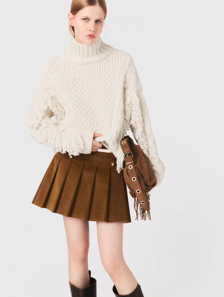 Pull en laine melangé avec franges