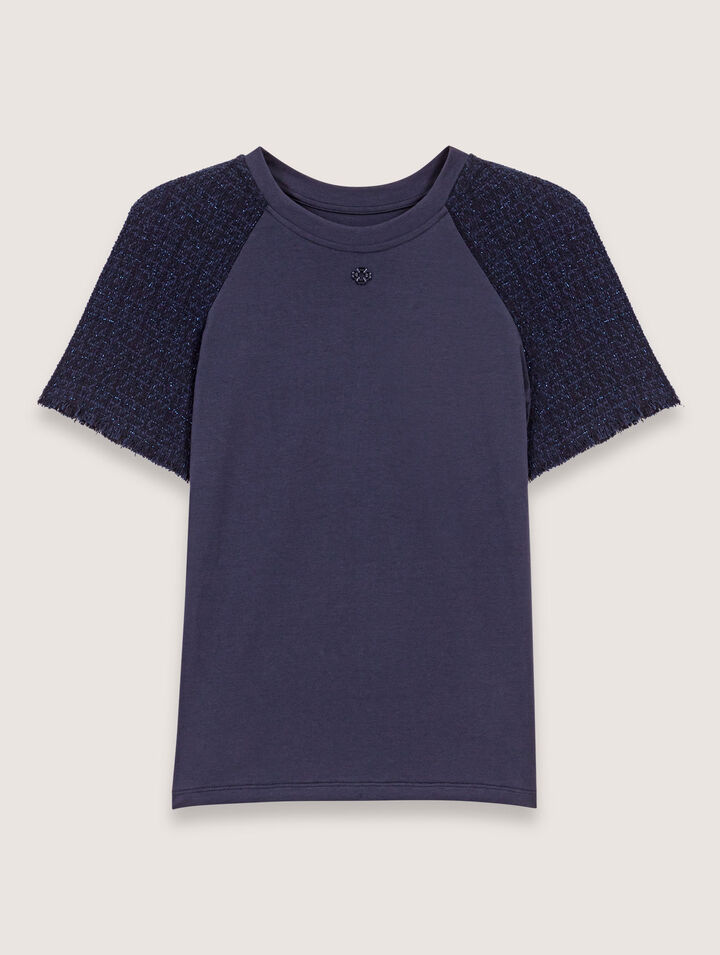 Tee-shirt à manches tweed