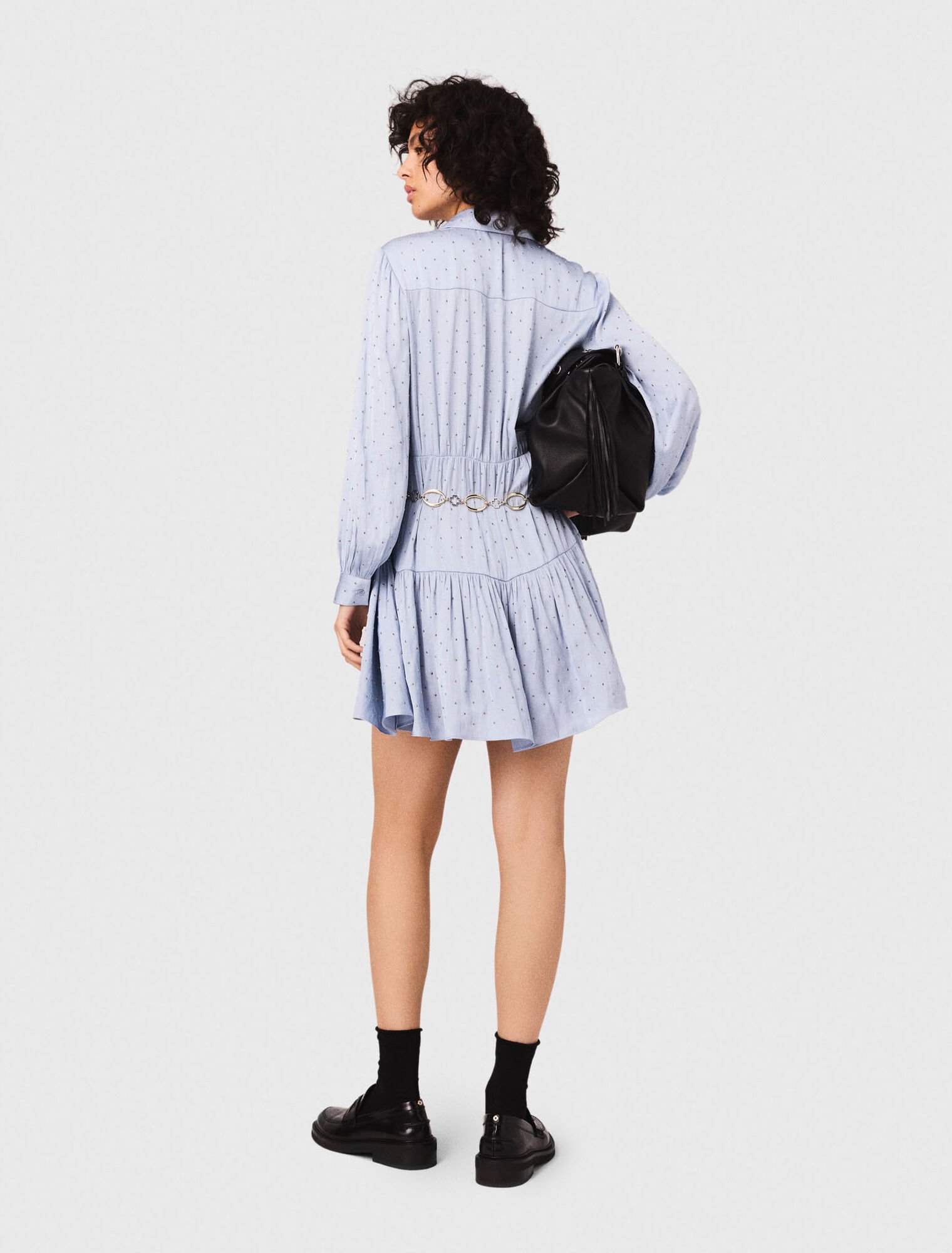 Robe chemise fluide à clous