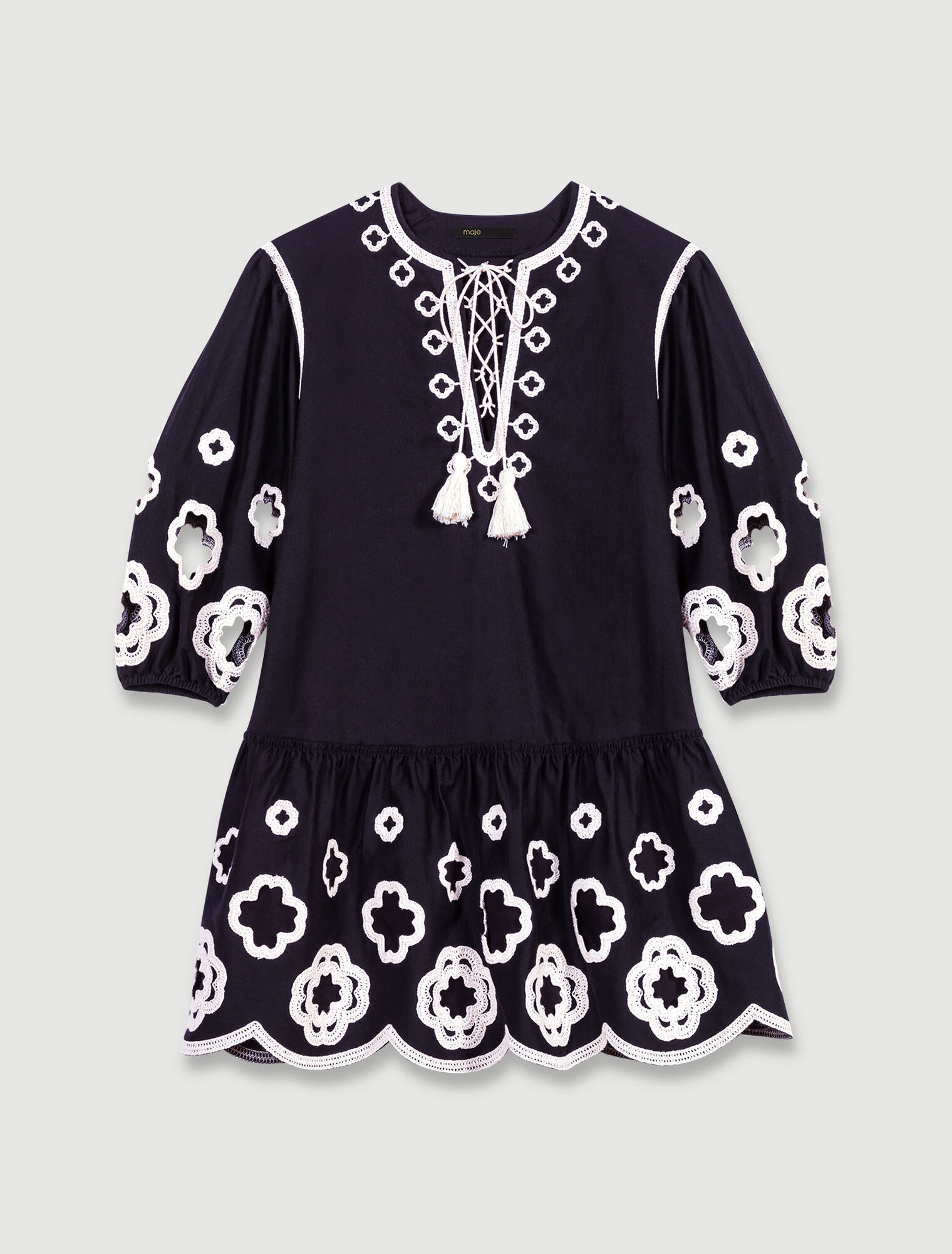 Robe tunique courte brodée