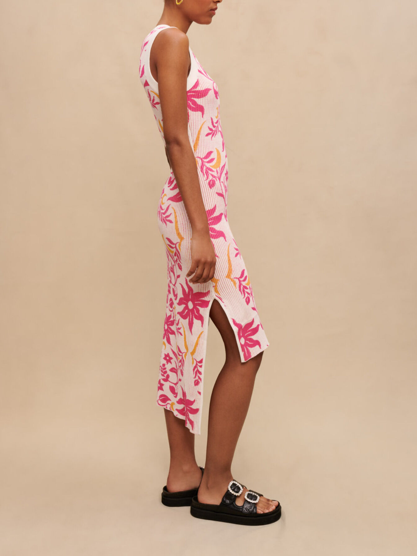 Printed reversible dress Pink For Women | Maje