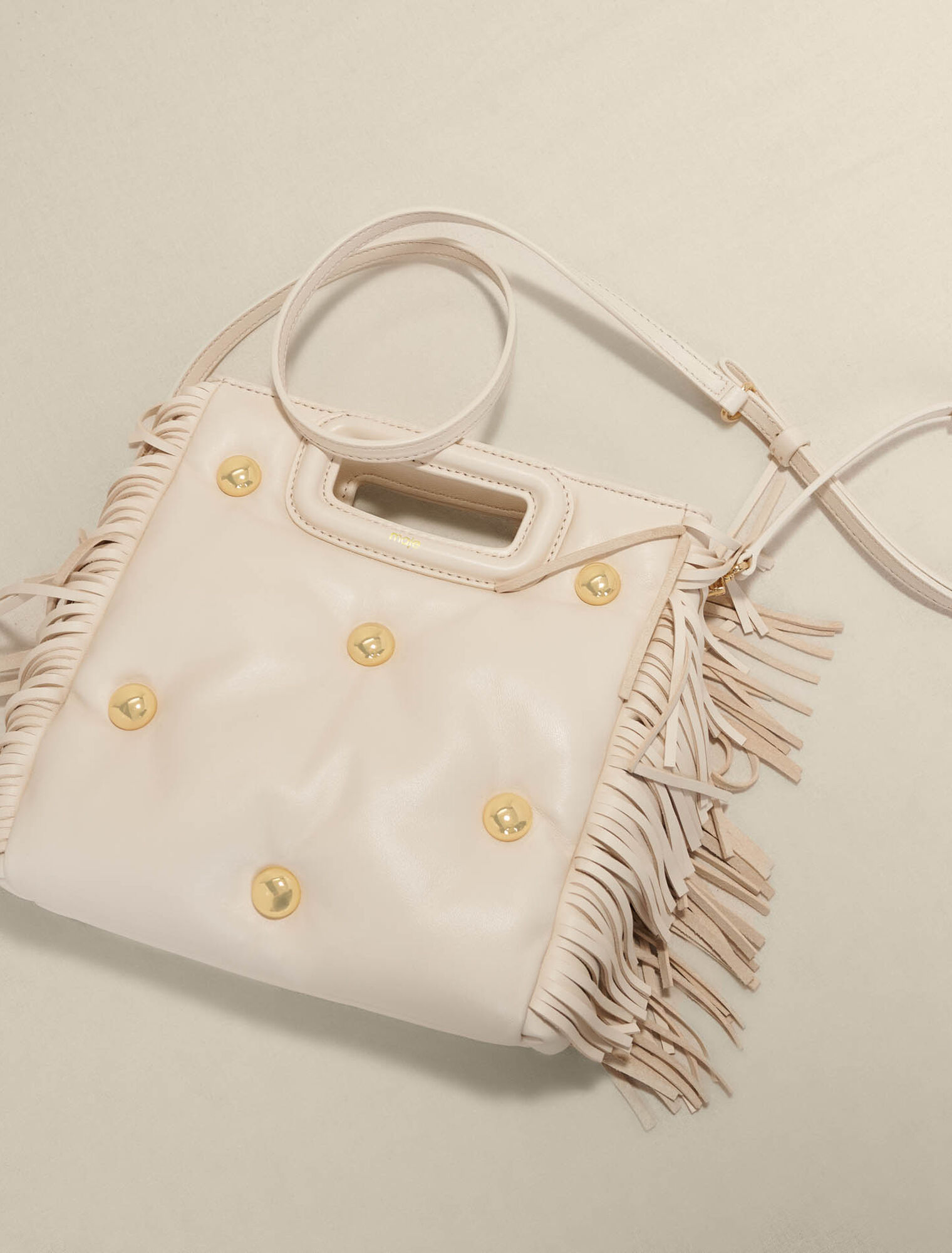 Leather M bag padded with studs