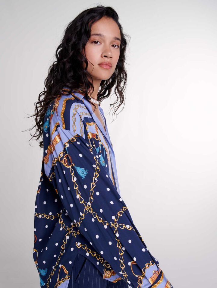Chemise satinée imprimée