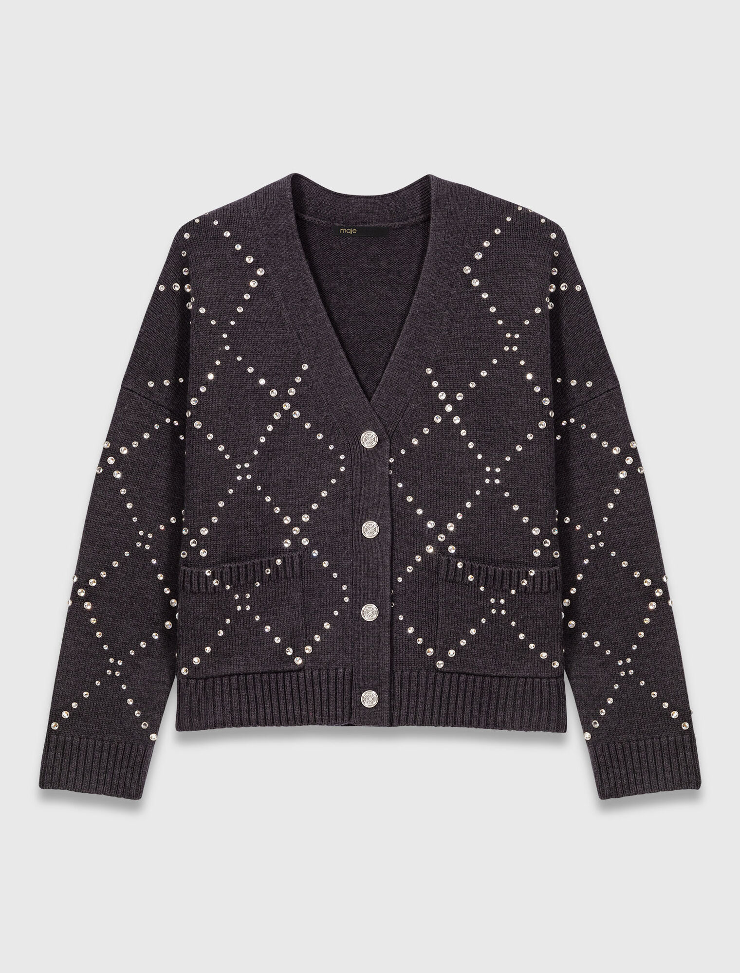 Cardigan à carreaux strassé